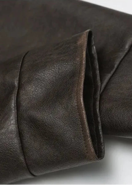 EB | Lässige PU-Lederjacke mit Stehkragen