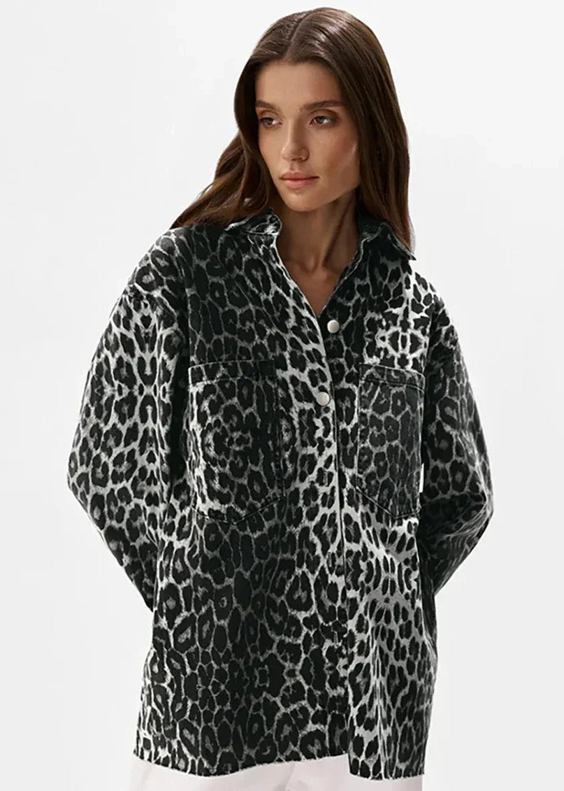 EB | Print Baumwoll Oversized Jacke