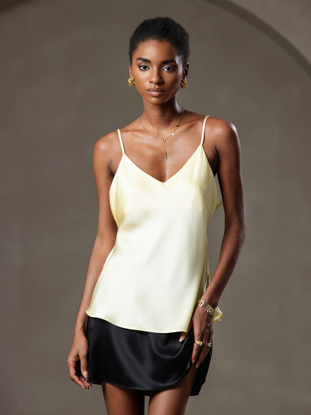 EB | V-Ausschnitt Reine Seide Spaghettiträger Camisole Top