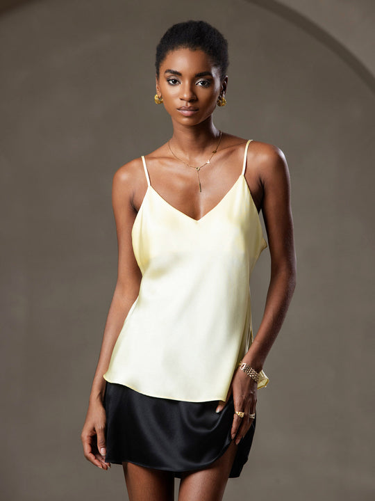 EB | V-Ausschnitt Reine Seide Spaghettiträger Camisole Top