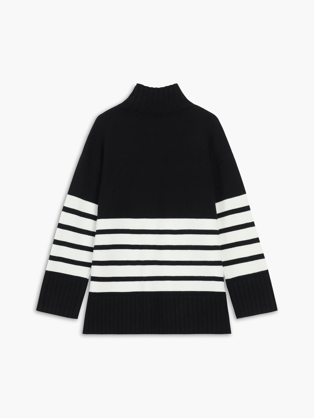 EB | Miss Paris Mock Neck Gestreifter Pullover