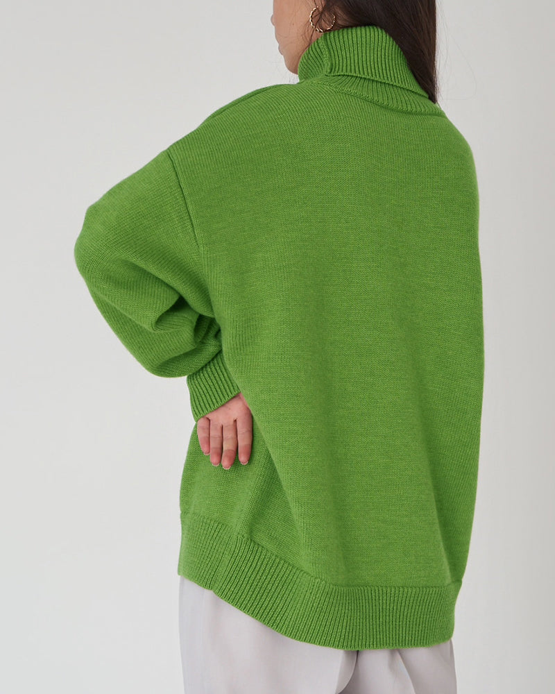 EB | Eleganter Oversized Damen Rollkragenpullover Aus Baumwolle