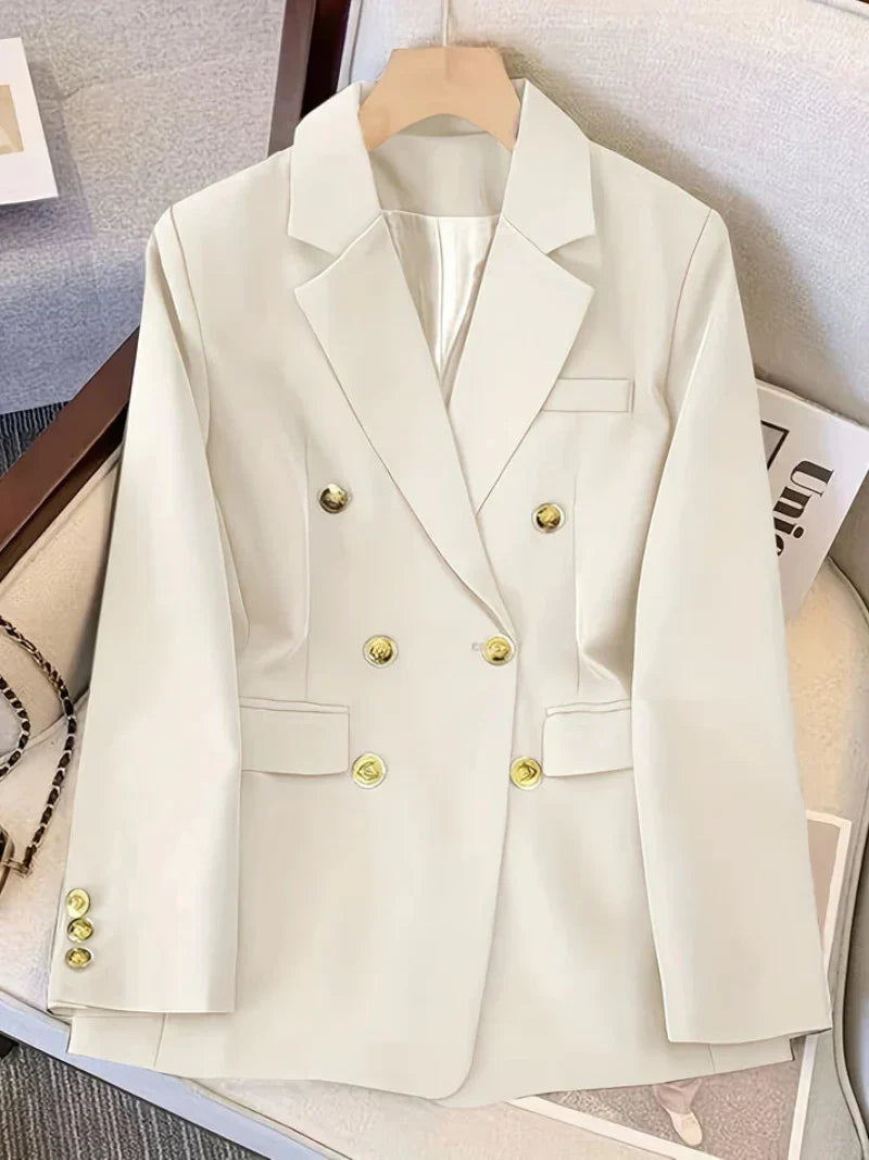 EB | Eleganter Slim Fit Damenblazer Mit Goldenen Knöpfen