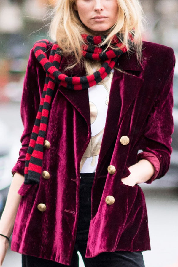 EB | Samt Temperament Party Damen Midikleid Blazer