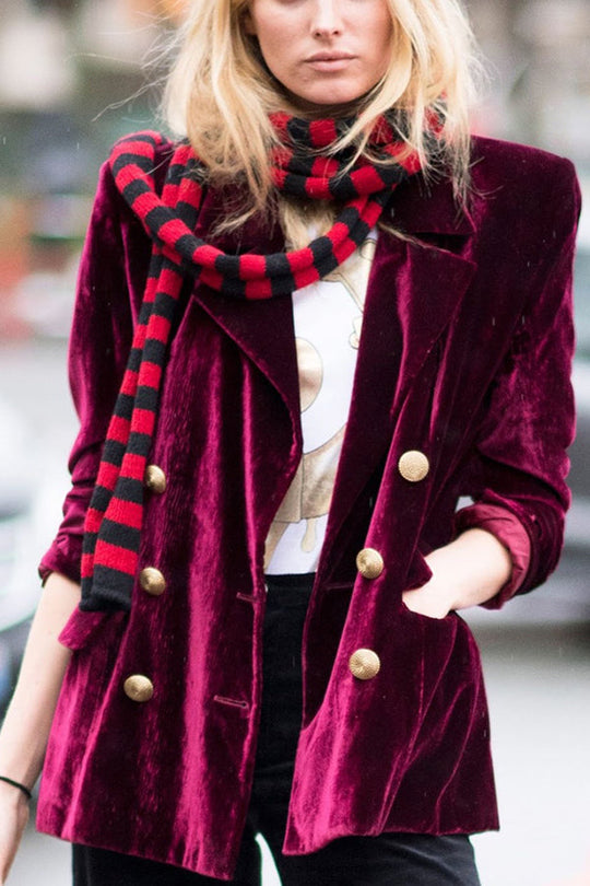 EB | Samt Temperament Party Damen Midikleid Blazer