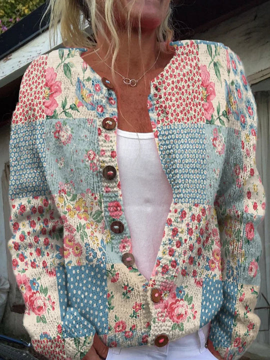 EB | Strickjacke mit Blumenmuster