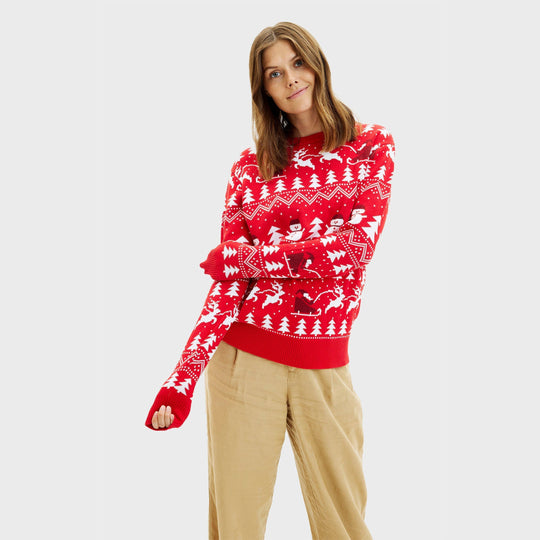EB | Der stilvolle Weihnachtspullover rot Damen