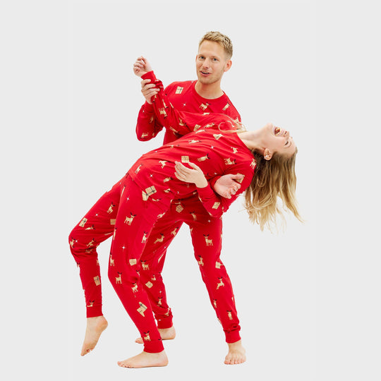 EB | Elegante rote Weihnachts-Pyjamas Herren