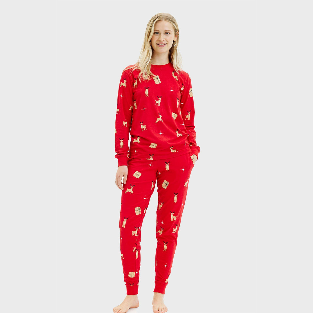 EB | Elegante rote Weihnachts-Pyjamas Damen