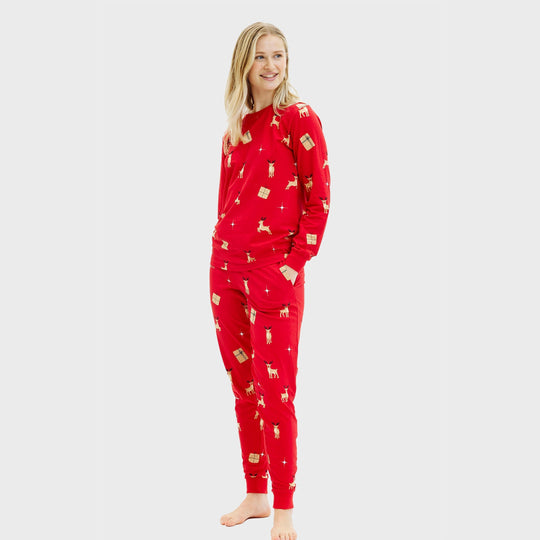 EB | Elegante rote Weihnachts-Pyjamas Damen
