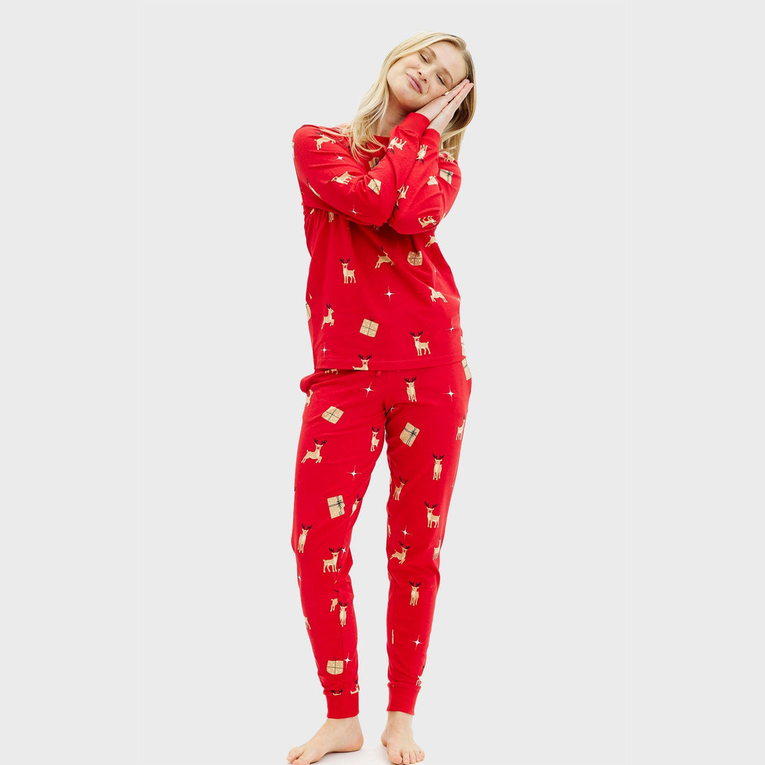 EB | Elegante rote Weihnachts-Pyjamas Damen