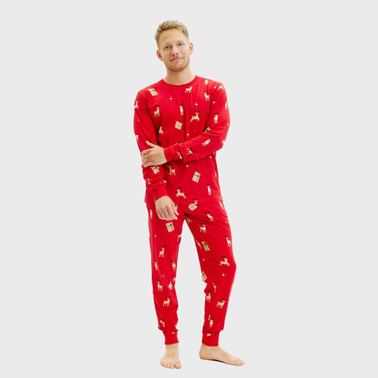 EB | Elegante rote Weihnachts-Pyjamas Herren
