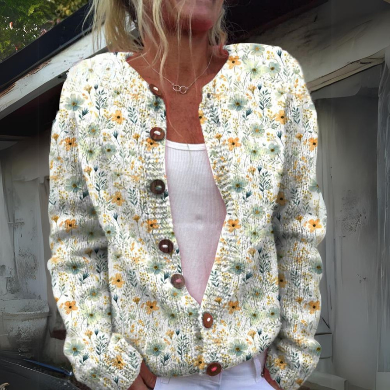 EB | Bequemer Strick Damen Cardigan mit Knöpfen