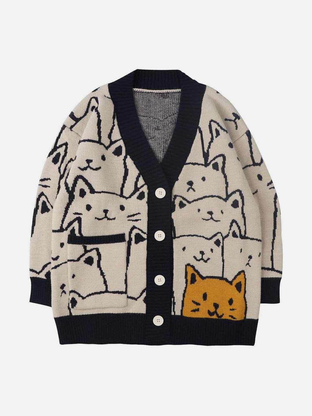 EB | Strickjacke mit Katzenmuster