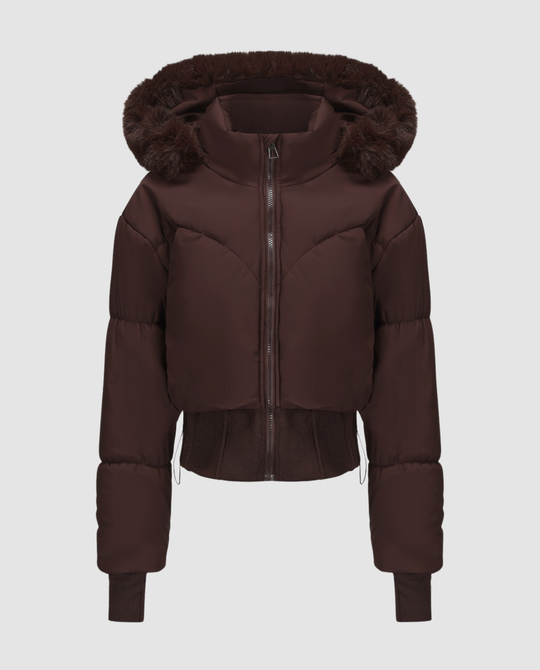 Stylische Warme Cropped Daunenjacke Damen | EB