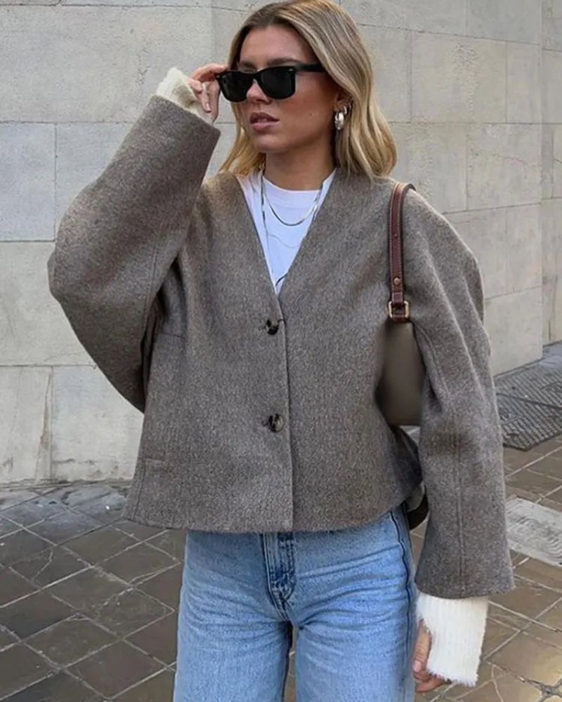 EB | Luxus Blazerjack mit Faux Fur für Damen