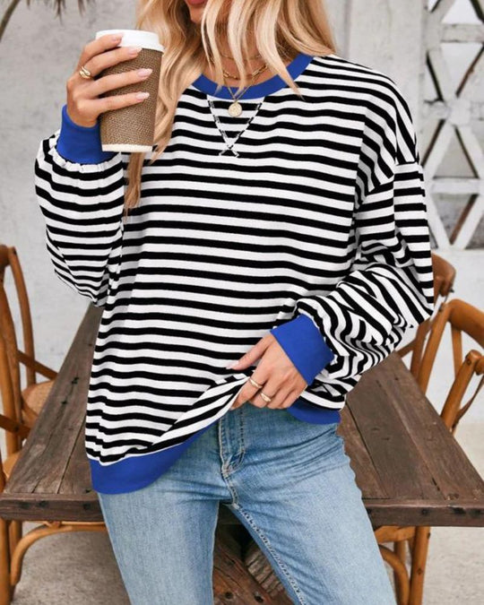 EB | Übergrößen Streifen Langarm Sweatshirt