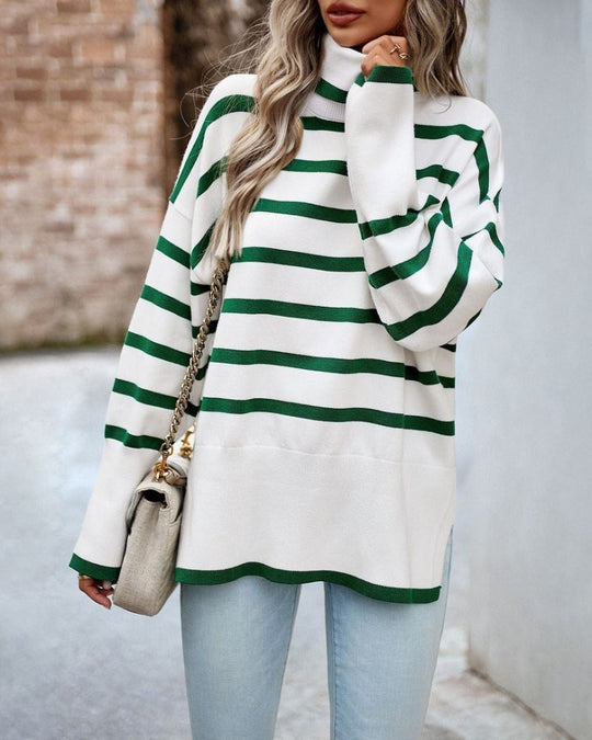 EB | Gestreifter Rollkragenpullover