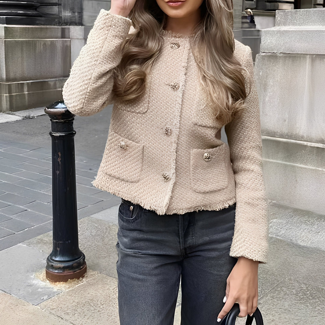 EB | Stilvolle Tweedjacke aus Wolle für Frauen