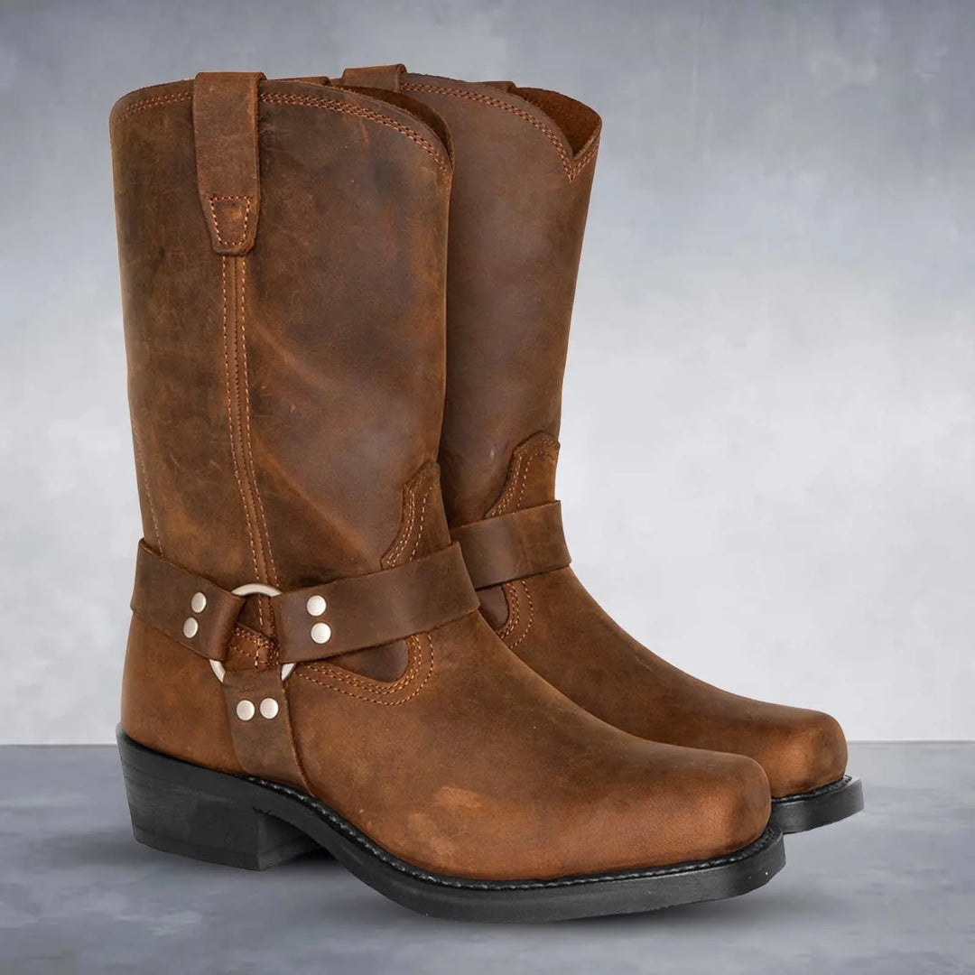 Retro-Cowboystiefel aus Leder EB