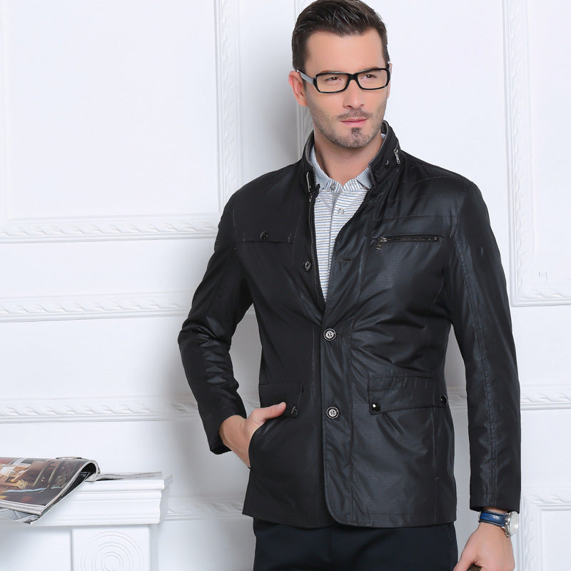 Herren Leichte Fieldjacke im City-Utility-Stil mit Stehkragen EB