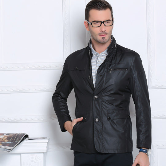 Herren Leichte Fieldjacke im City-Utility-Stil mit Stehkragen EB