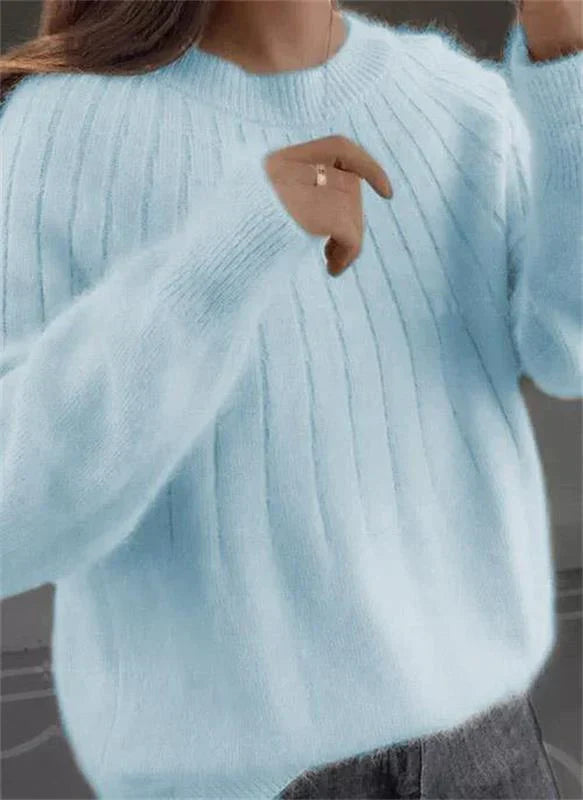 Flauschiger Strickpullover für Komfort und Eleganz