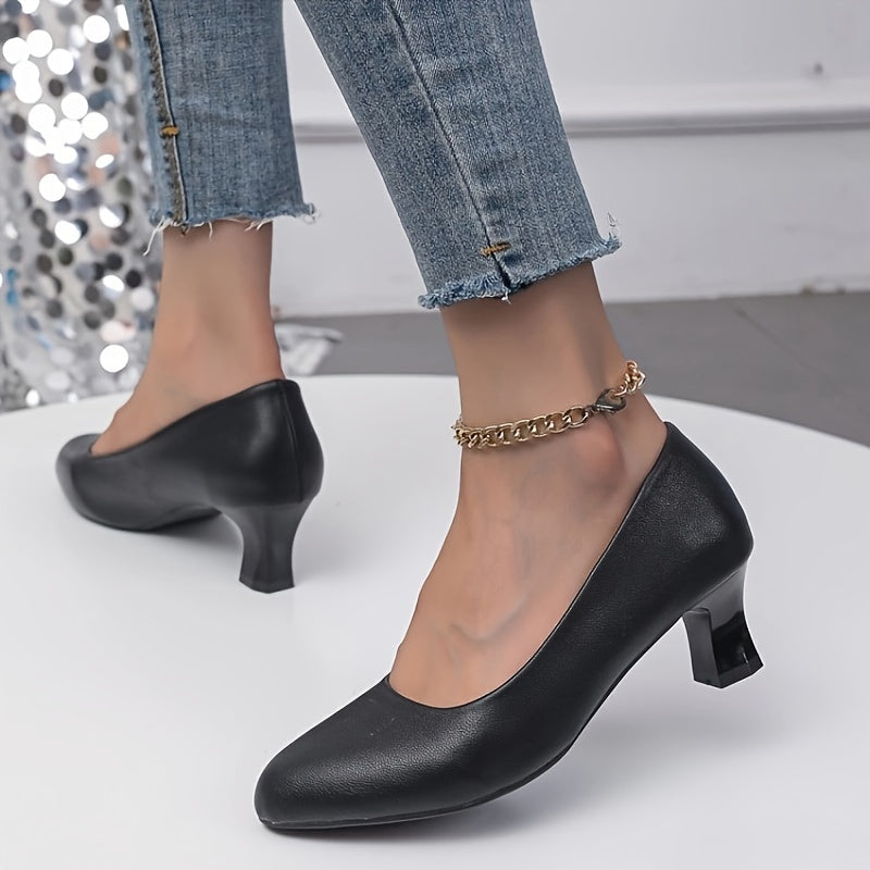 EB | Stilvolle Damen Pumps mit Spitzem Zeh und Blockabsatz