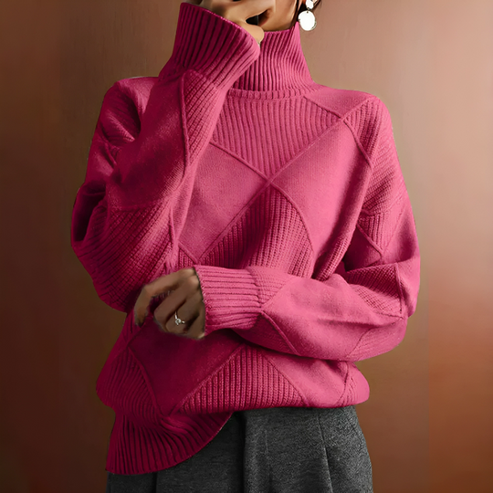 EB | Lässiger Warmer Strickturtleneck Pullover