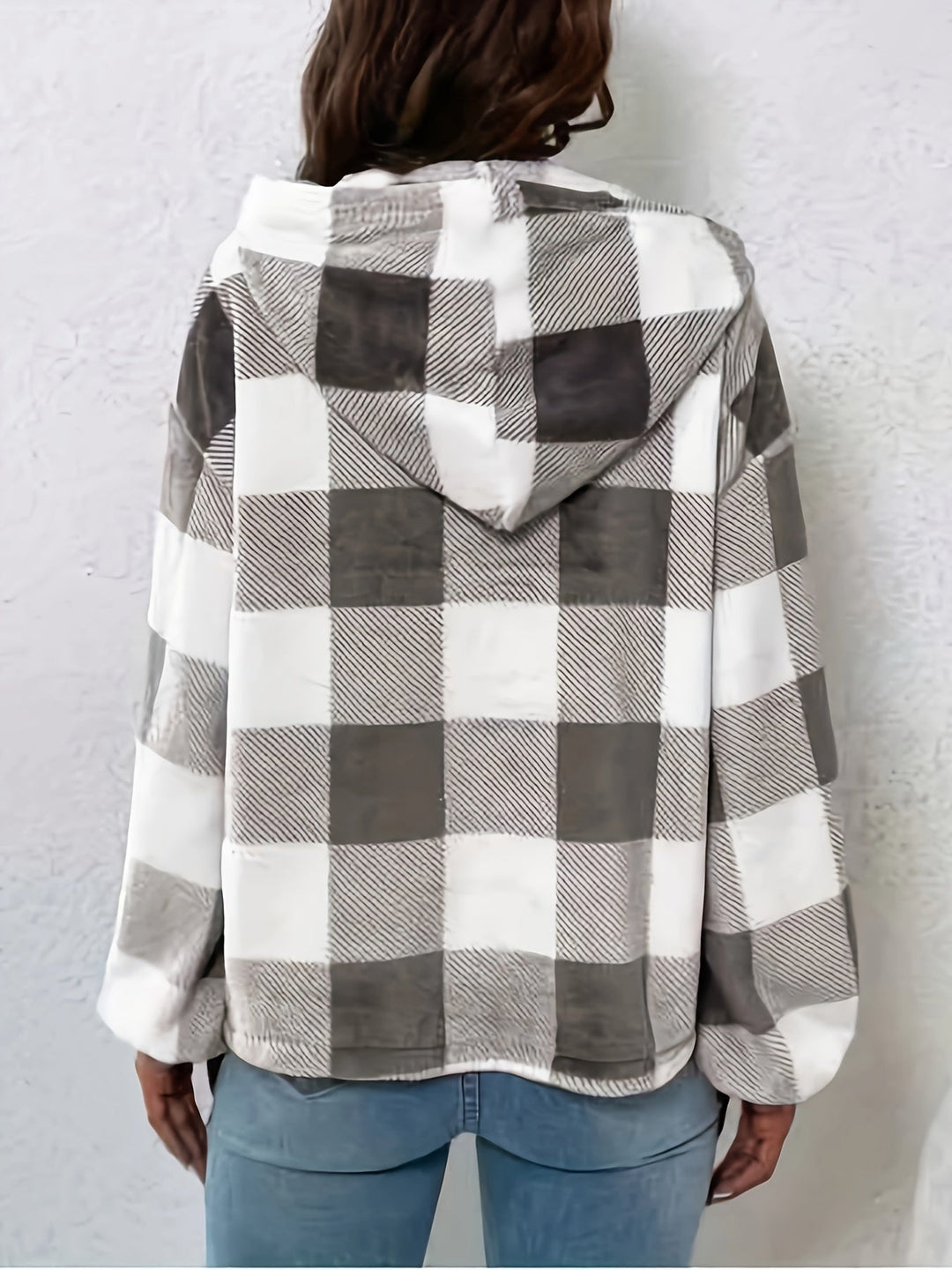 EB | Flannel Karierter Hoodie Baumwolle und Polyester Trendig und Komfortabel
