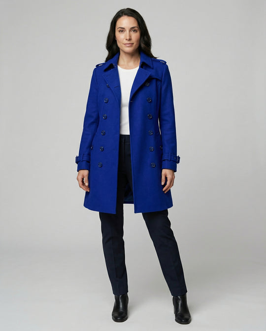 Damen Woll Wintermantel mit Klassischem Schnitt & Winterdesign | EB