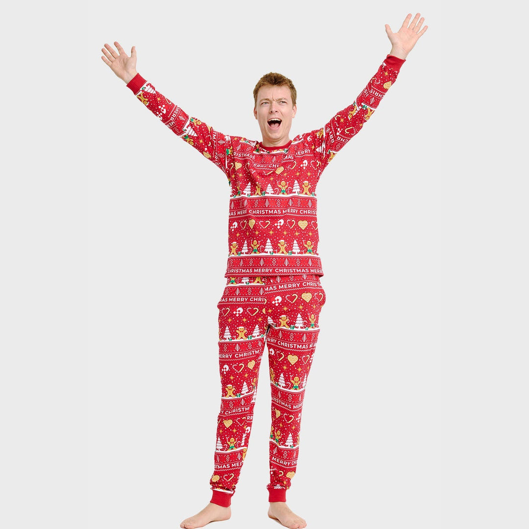 EB | Weihnachtsplätzchen Weihnachts-Pyjama rot Herren