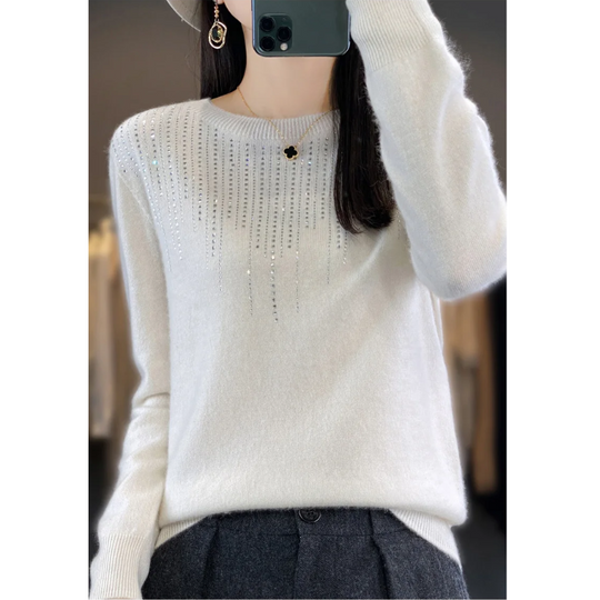 EB | Sweatshirt - Weicher Strickpullover mit funkelnden Details