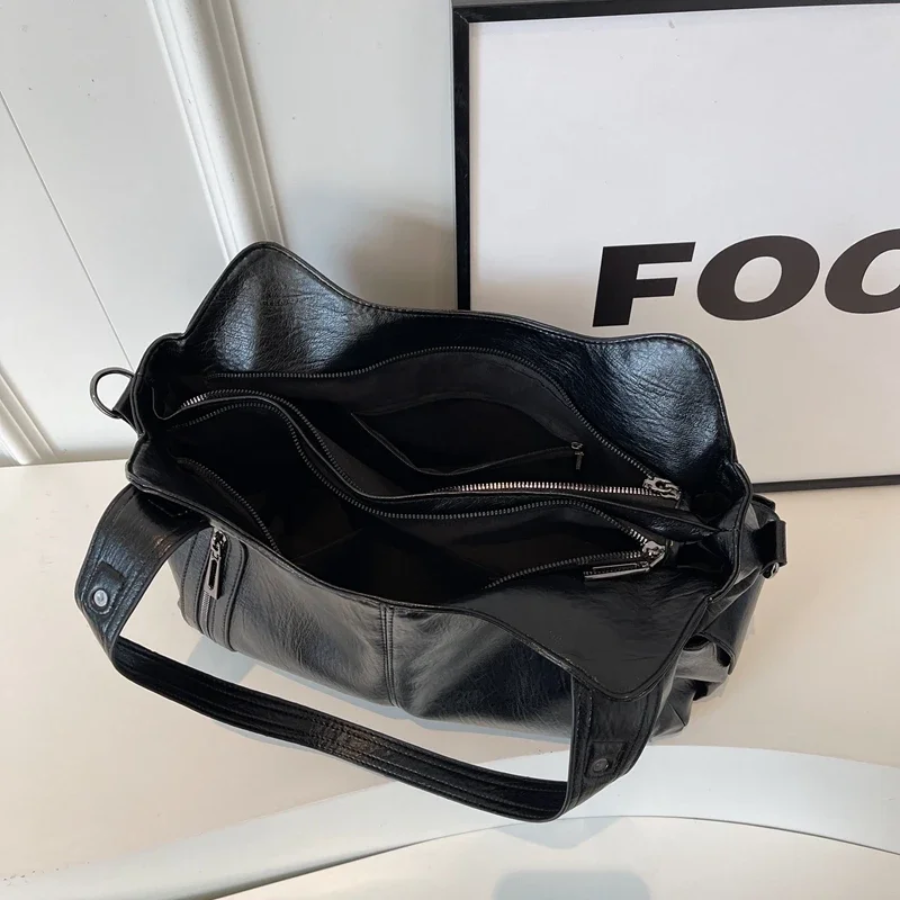 EB | Stilvolle Lederhandtasche Mit Reißverschluss