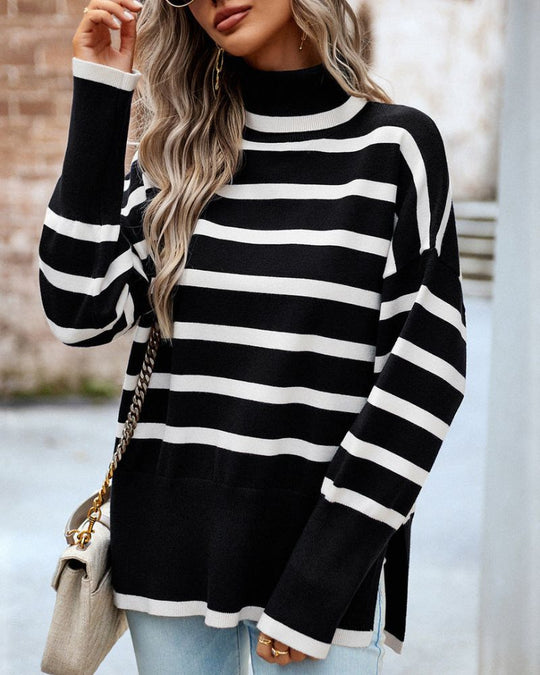 EB | Gestreifter Rollkragenpullover