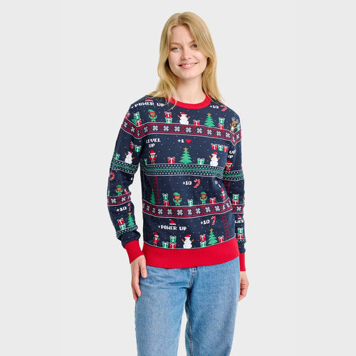 EB | Vintage Gaming Weihnachten Strickpullover Frauen