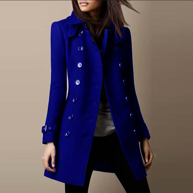 Damen Woll Wintermantel mit Klassischem Schnitt & Winterdesign | EB
