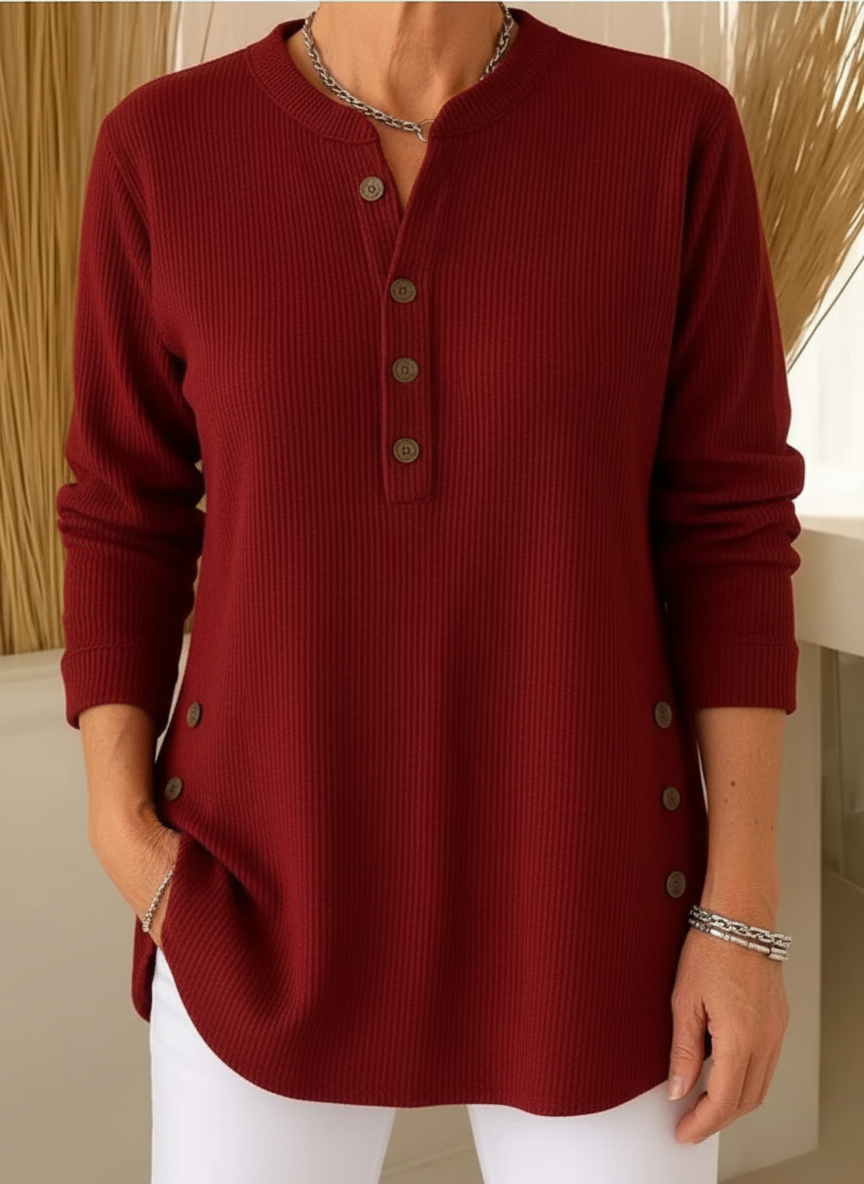 EB | Bequemer Pullover mit Schickem Knopfdetail