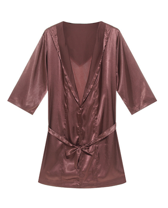 Herren Satin Bademantel EB