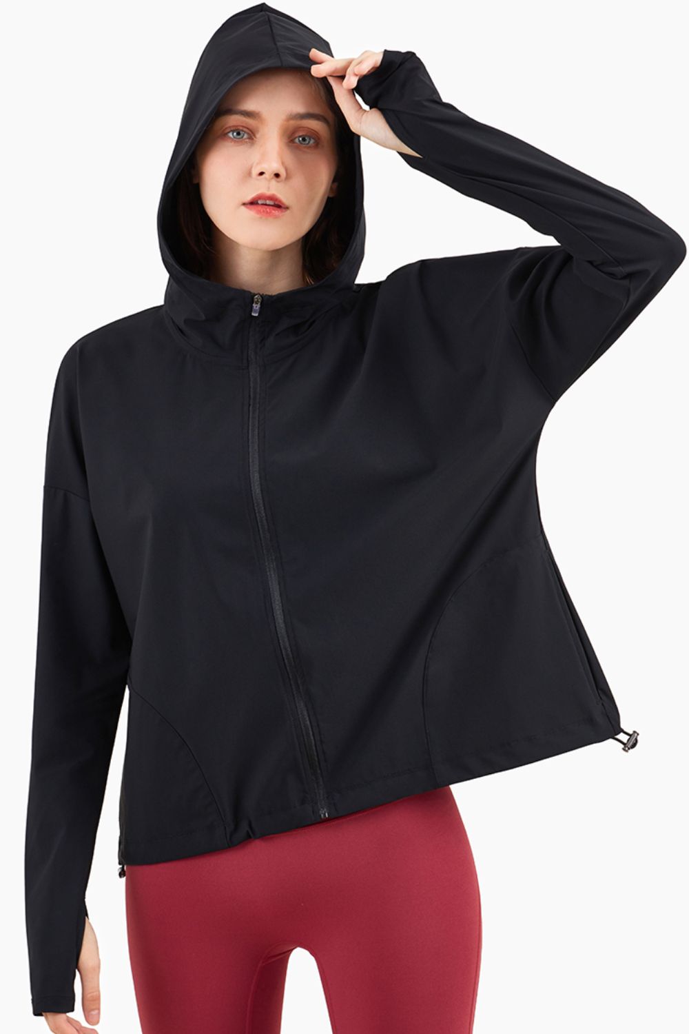 EB | Daumenloch-Ärmel Kapuzen Sportjacke