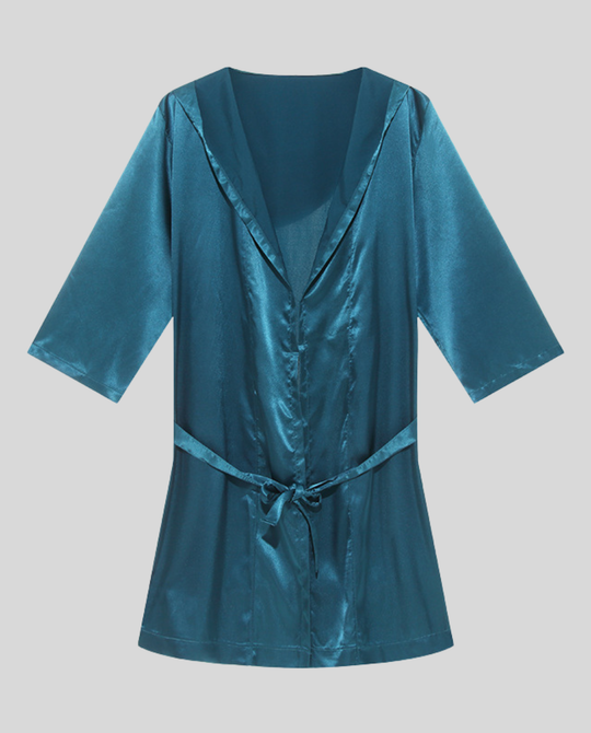 Herren Satin Bademantel EB