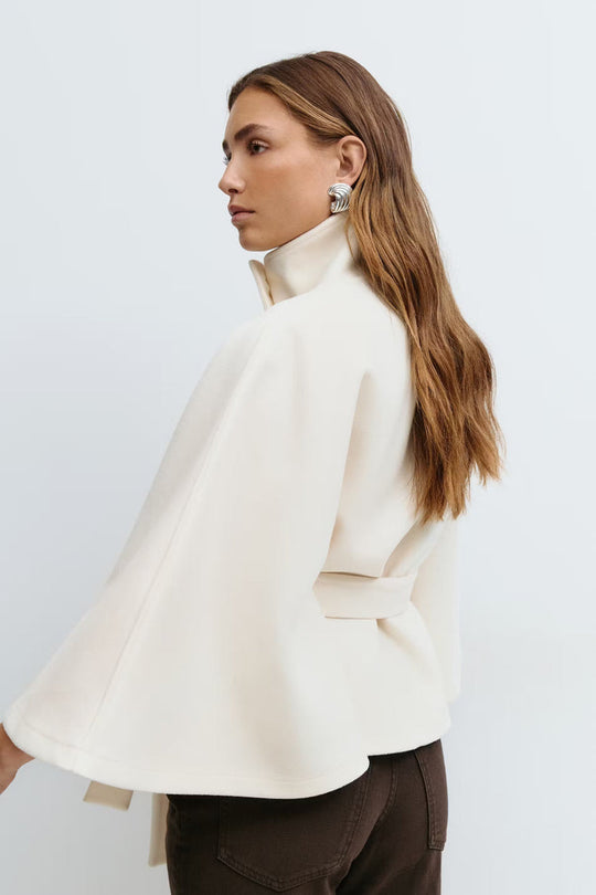 EB | Hoher Kragen Gürtelmantel Elegante Minimalistische Oberbekleidung