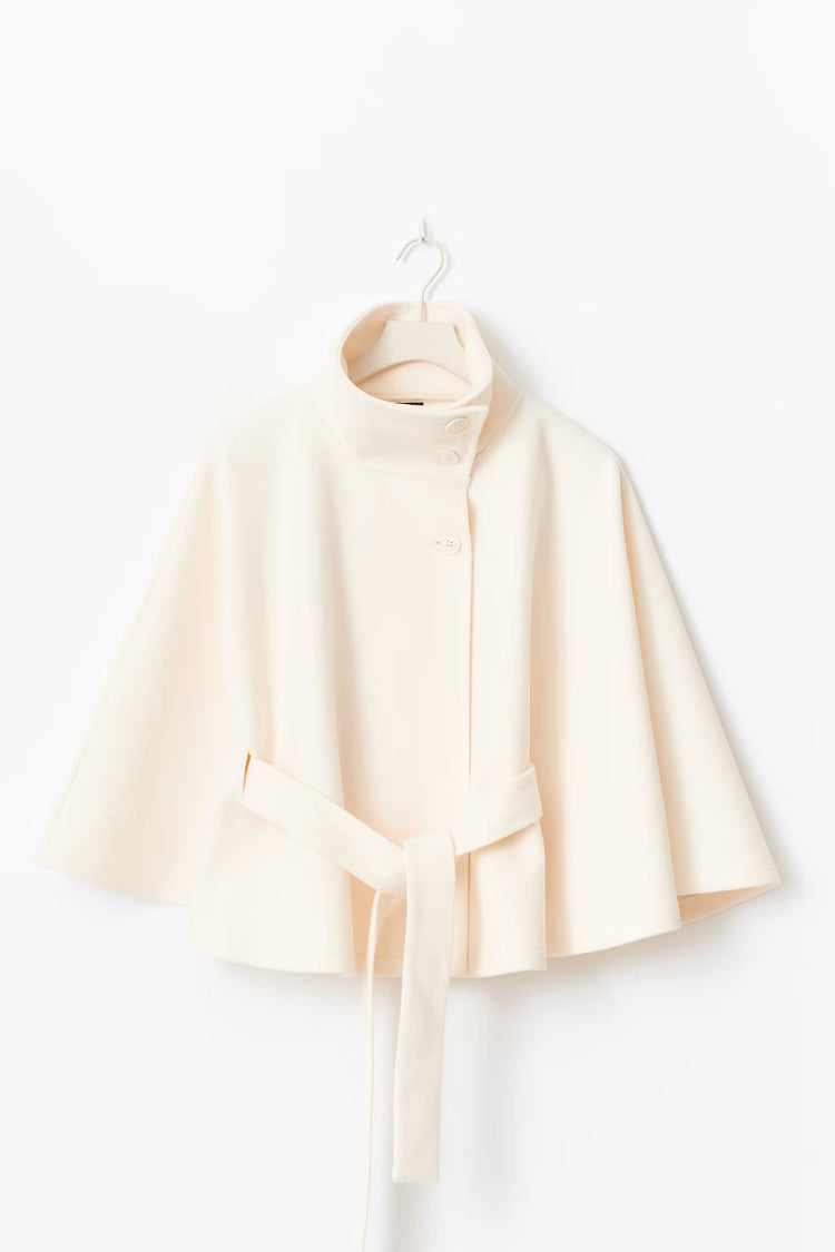 EB | Hoher Kragen Gürtelmantel Elegante Minimalistische Oberbekleidung