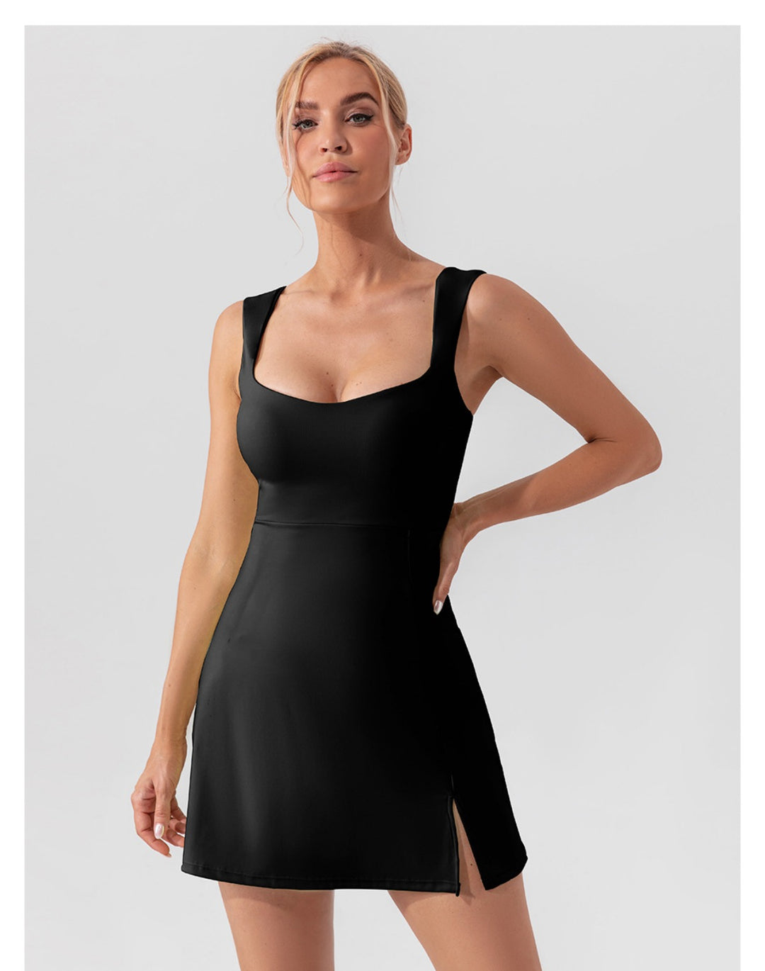 EB | Hosenträger einfarbig Yoga Tennisrock leichtes Sportkleid