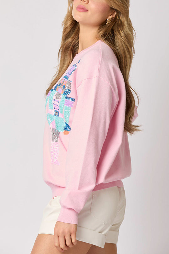 EB | Weihnachtssoldat Pailletten Mode Lässiger Sweatshirt