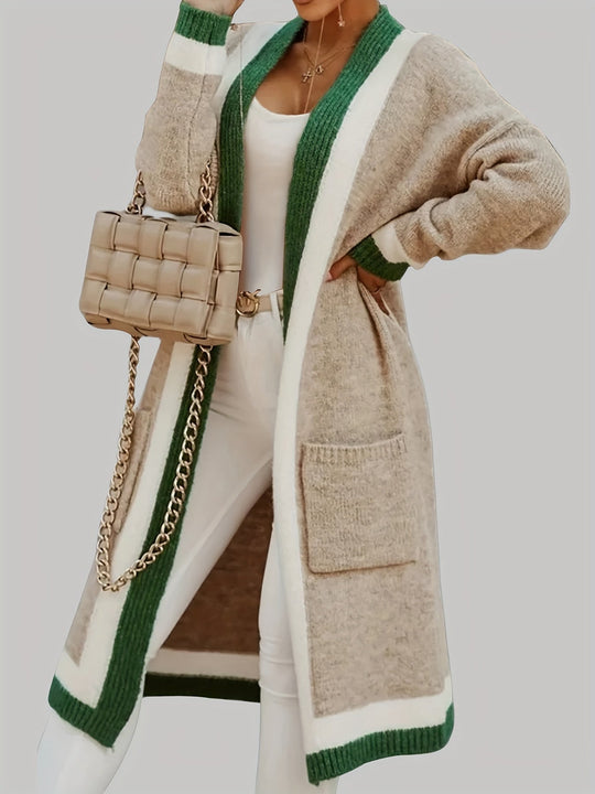 EB | Lange Strickcardigan Vintage Inspiration mit Herbstlichen Akzenten
