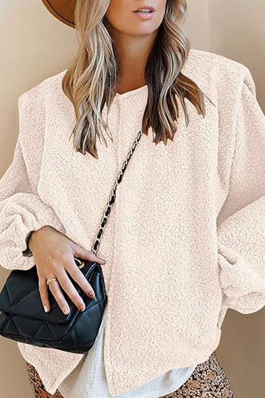 EB | Samt Ballonärmel lässige lockere Jacke