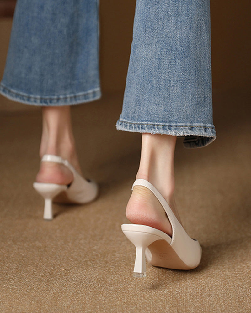 EB | Einfarbige, Temperamentvolle High Heels mit Spitzer Zehenpartie