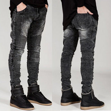 Herren Slim Fit Jeans mit strukturierten Steppnähten EB