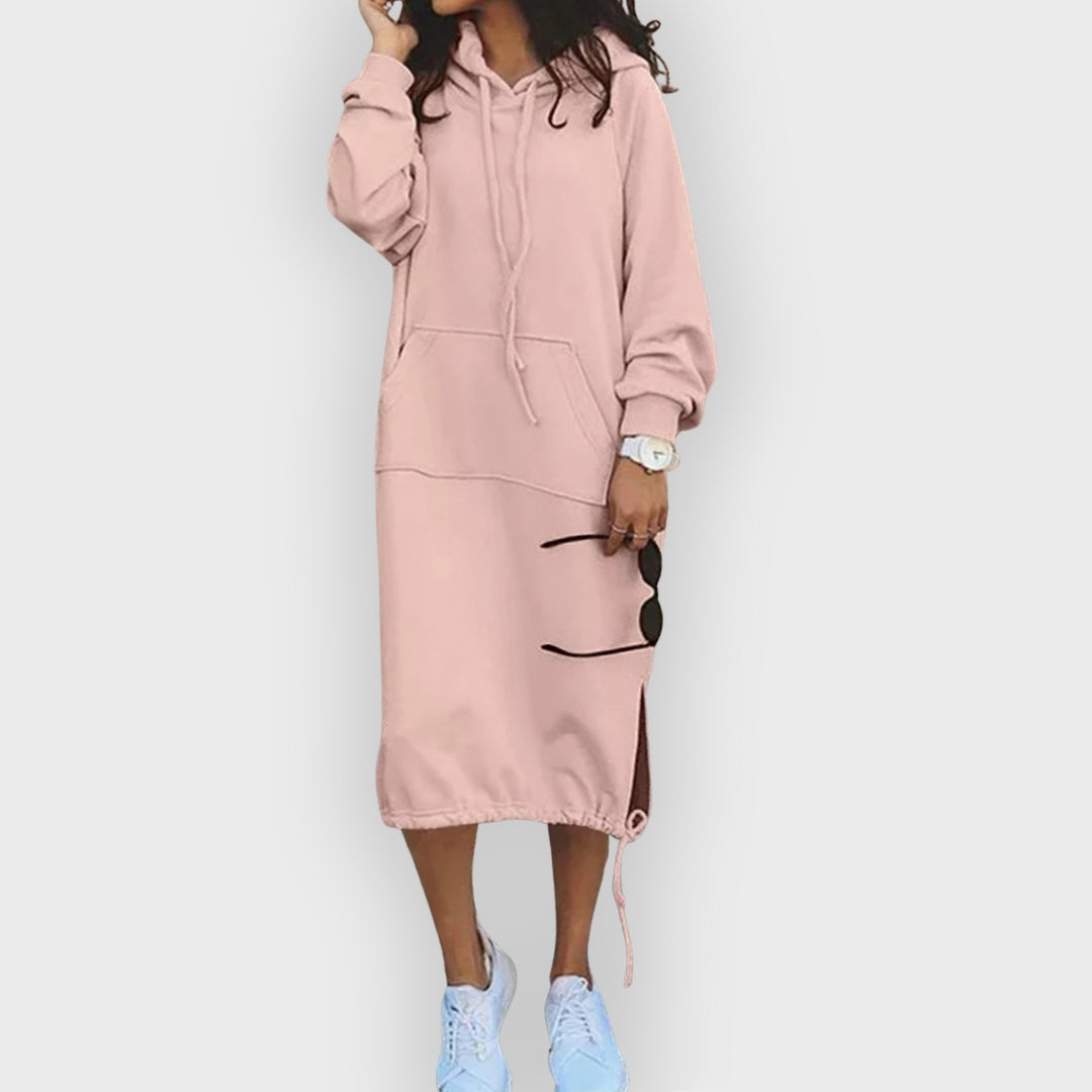EB | Kapuzenpullover Kleid Knielang